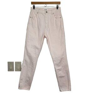 Rollas Duster High‎ Rise Jeans 28 Pale Pink 100% Cotton Denim Straight Leg